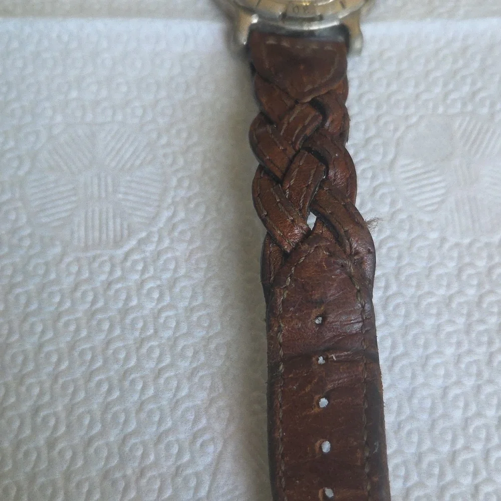Wrangler Silver and Brown Leather Watch